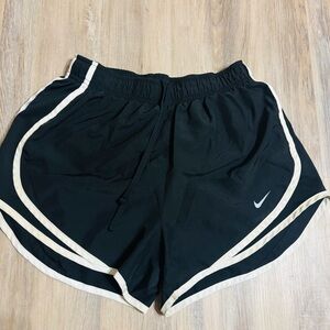 Nike Tempo Dri-Fit Athletic Shorts Black with White Trim size Small